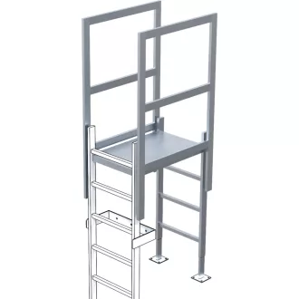 Kilépő korlát áthidalóval 800X600MM ELOX ALU