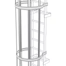 Hátat védő korlátrúd 1480 mm eloxált alu