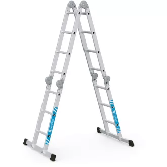   Sokcélú létra 4,19m 2x3+2x4 Multitec M lehajtható fa dobogóval