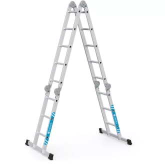   Sokcélú létra 4,74m 2x3+2x5 Multitec M lehajtható fa dobogóval